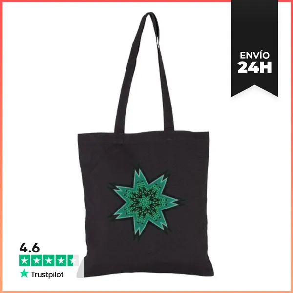 Bolsa De Tela Estrella Verde Azul Étnica LaTostadora