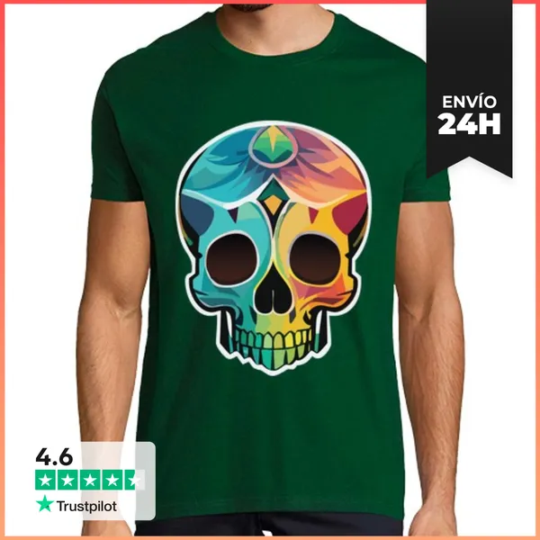Camiseta Hombre Clásica Cráneo Calaveras LaTostadora