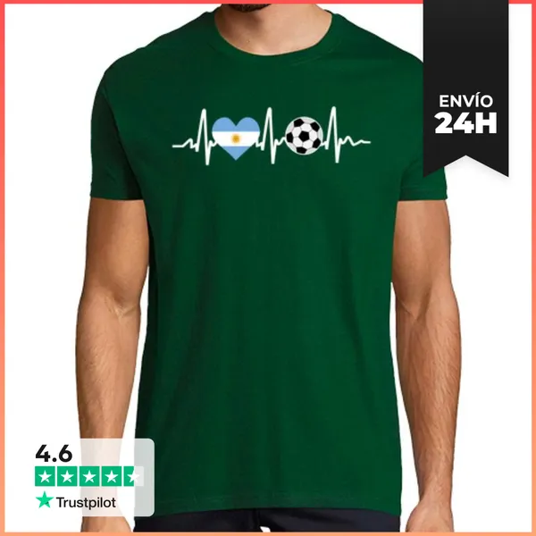 Camiseta Hombre Clásica Selección Argentina De Fútbol Copa Del