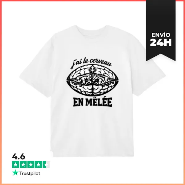 Camiseta Oversize Cerebro En Melé - Humor De Rugby LaTostadora