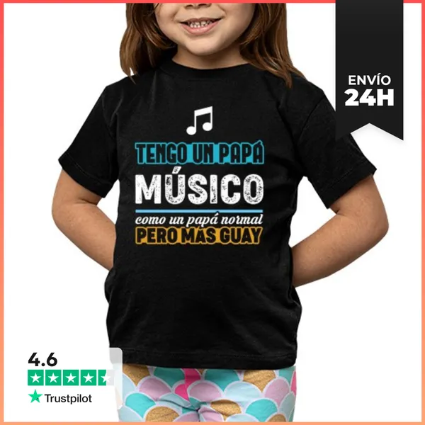Camiseta Clásica Para Niños Tengo Un Papá Músico, Día Del Padre