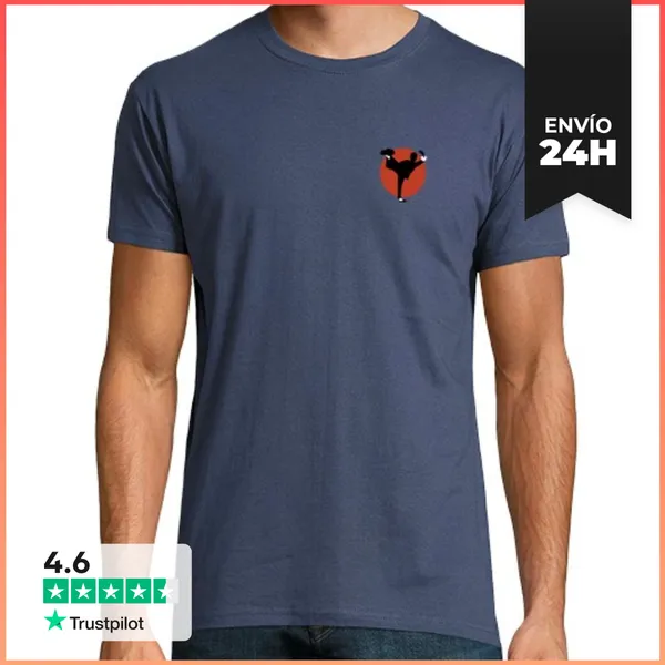 Camiseta Hombre Clásica Bruce Patada ESPALDA LaTostadora