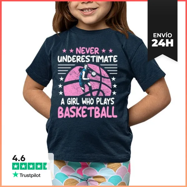 Camiseta Clásica Para Niños Baloncesto Niña Baloncesto Femenino