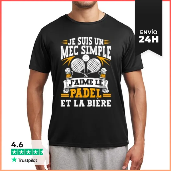 Camiseta Deportiva Hombre Bebedor De Cerveza De Jugador De Pádel