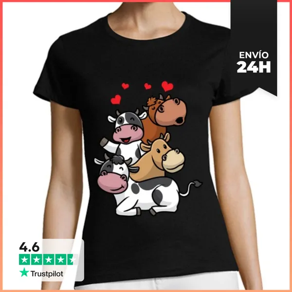 Camiseta Mujer Clásica Vaca Ganadera Ganadera Criador De Vacas