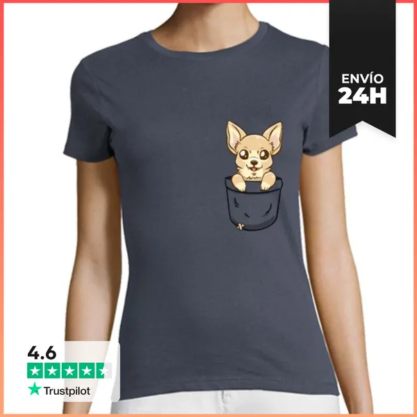 Camiseta Mujer Clásica Chihuahua Del Bolsillo - Camisa De La