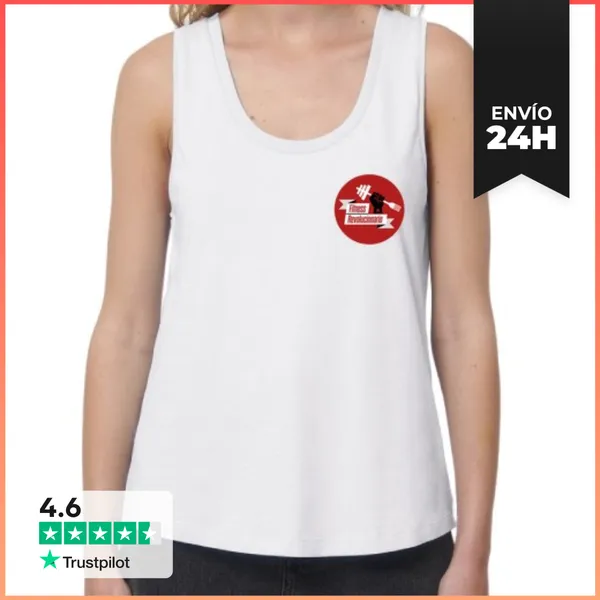 Camiseta Mujer Sin Mangas, Loose Fit Tirantes Logo - Mujer