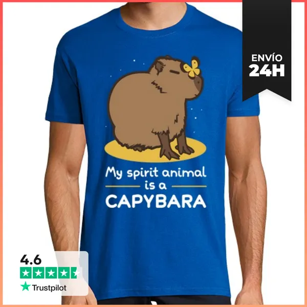 Camiseta Hombre Clásica My Spirit Animal Is A Capybara