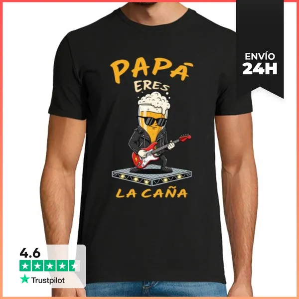 Camiseta Hombre Clásica Papá Eres La Caña LaTostadora