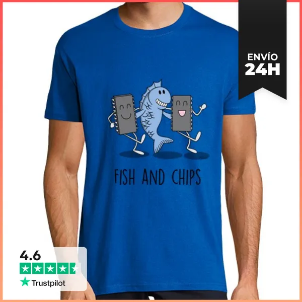 Camiseta Hombre Clásica Fish And Chips LaTostadora