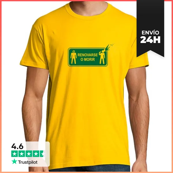 Camiseta Hombre Clásica Renovarse O Morir LaTostadora