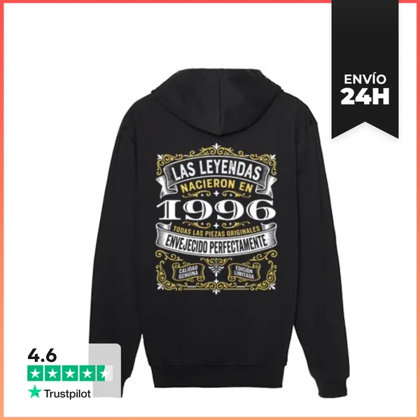 Sudadera Unisex Con Capucha Las Leyendas Nacieron En 1996 Regalo