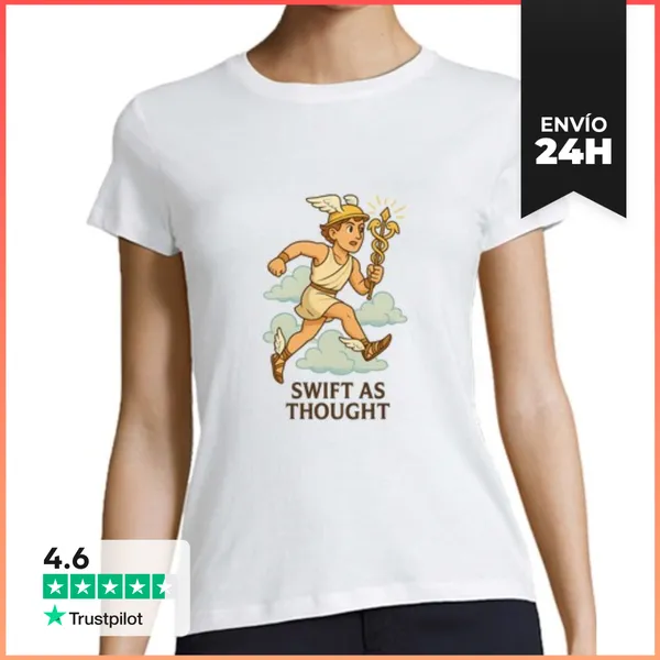 Camiseta Mujer Clásica Rápido Como El Pensamiento LaTostadora