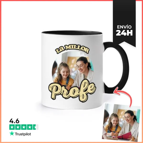 Taza De Colores Tassa La Millor Profe Foto Personalitzable
