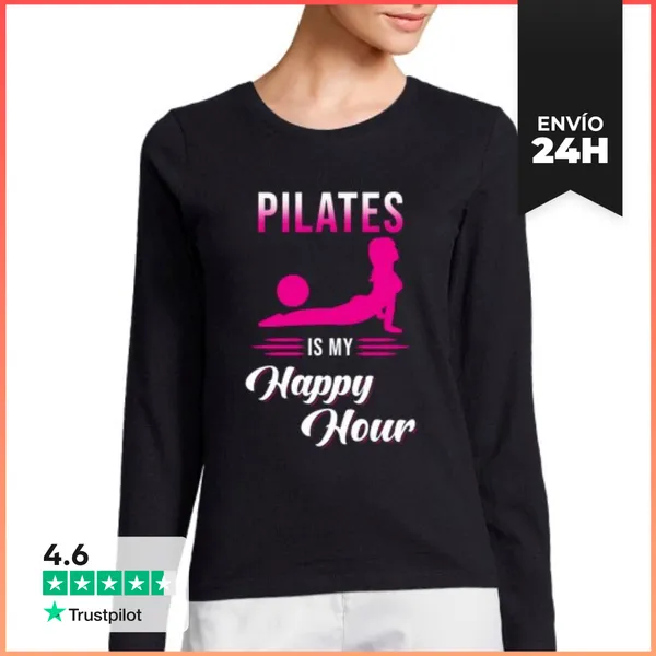 Camiseta Mujer Manga Larga Pilates Diciendo Regalo LaTostadora