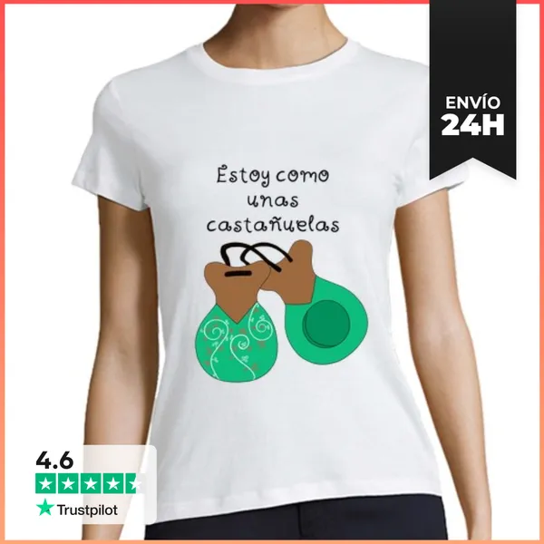 Camiseta Mujer Clásica Estoy Como Unas Castañuelas LaTostadora