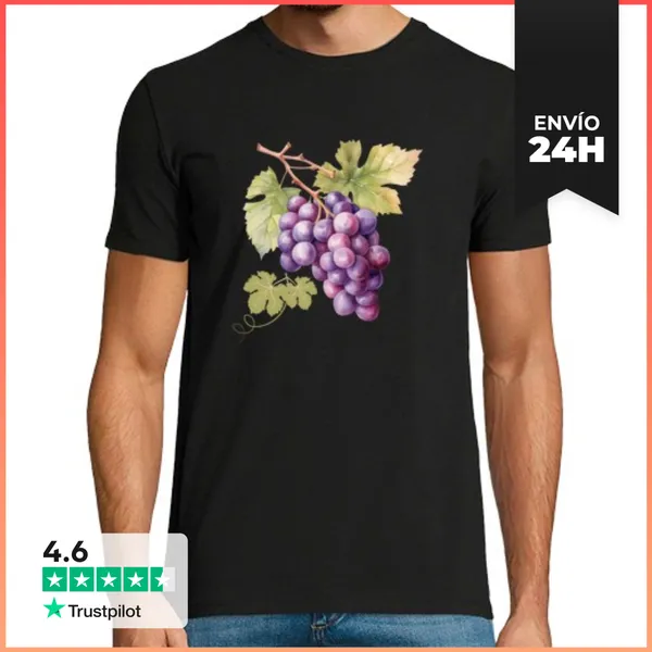 Camiseta Hombre Clásica Abanico De Frutas Fruta Uva LaTostadora