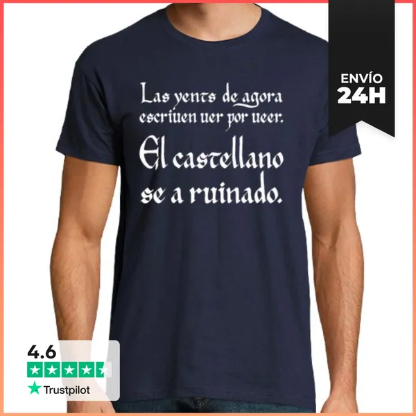 Camiseta Hombre Clásica El Castellano Se A Ruinado - Oscuro