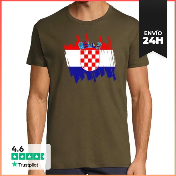 Camiseta Hombre Clásica Bandera Croacia LaTostadora