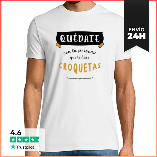 Camiseta Hombre Clásica Quédate - Croquetas LaTostadora