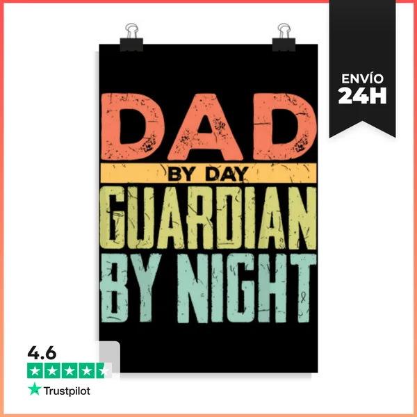 Póster Vertical Padre De Día Guardián De Noche Patriótico