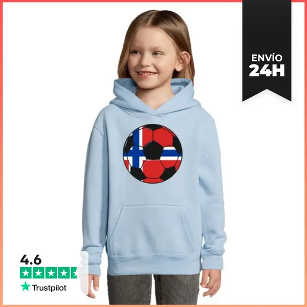 Sudadera Para Niños Con Capucha Equipo De Fútbol Noruega