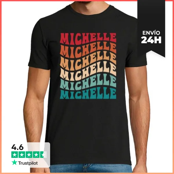 Camiseta Hombre Clásica Divertido Personalizado Michelle Nombre