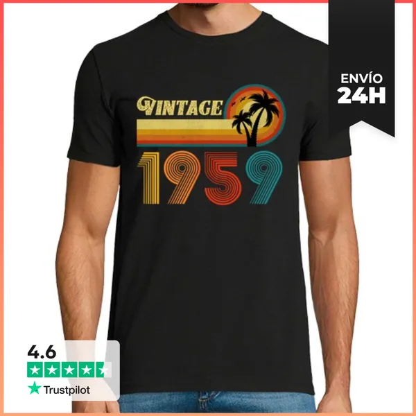 Camiseta Hombre Clásica Regalo De Cumpleaños 64 Años Retro Vint