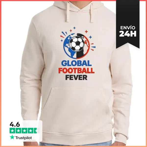Sudadera Unisex Con Capucha Fiebre Global Del Fútbol LaTostadora