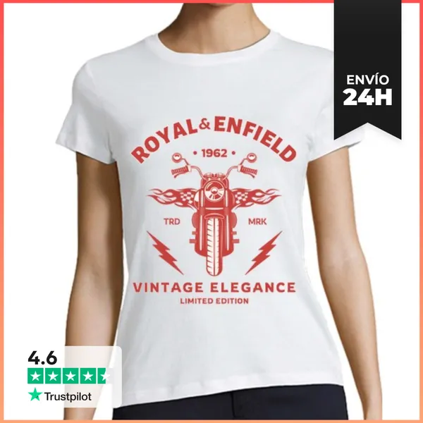 Camiseta Mujer Clásica Royal Enfield 1962 Vintage Elegance - Ropa
