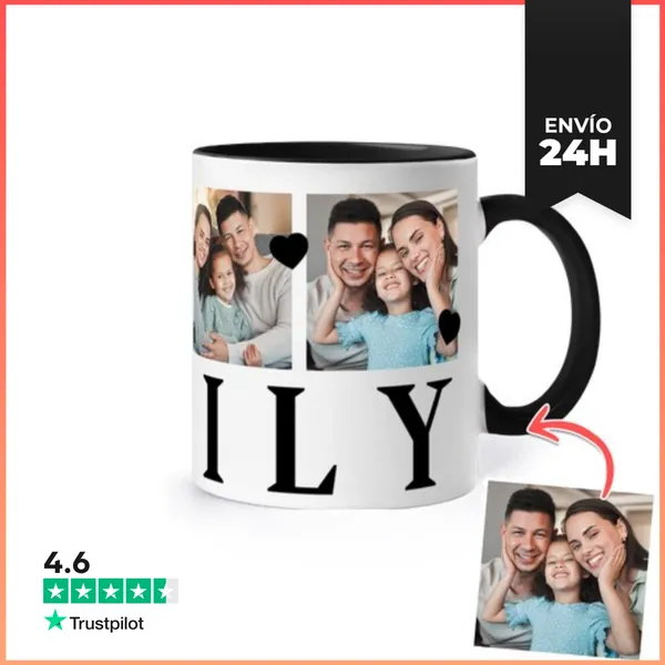 Taza De Colores Taza FAMILY 4 Fotos Personalizables LaTostadora
