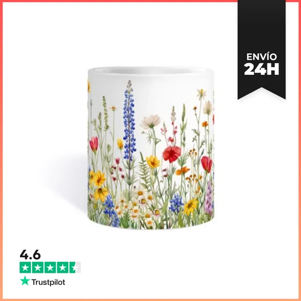 Taza Amapolas Flores Silvestres Bosque Para Personalizar Taza De