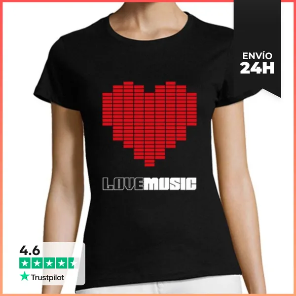 Camiseta Mujer Clásica Love Music LaTostadora
