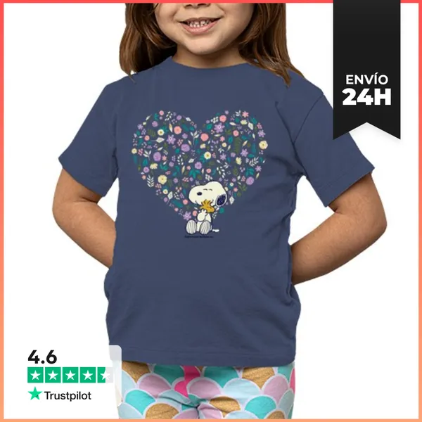 Camiseta Clásica Para Niños Snoopy Woodstock Hearts LaTostadora