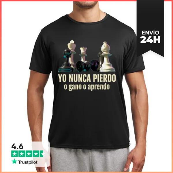 Camiseta Deportiva Hombre Yo Nunca Pierdo Aprendo Frase