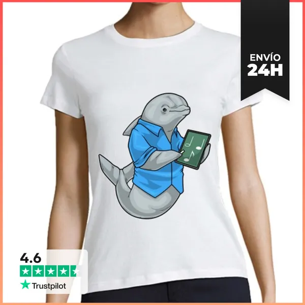 Camiseta Mujer Clásica Notas Musicales Del Profesor De Música