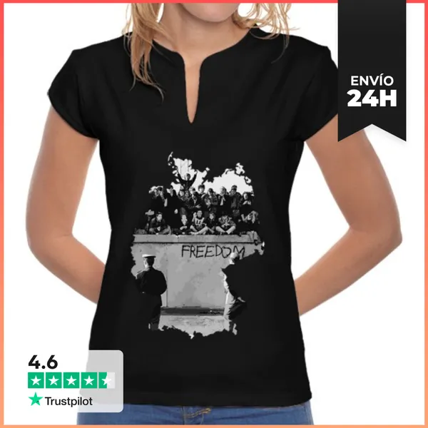 Camiseta Mujer Cuello Mao Aniversario De La Caída Del Muro De