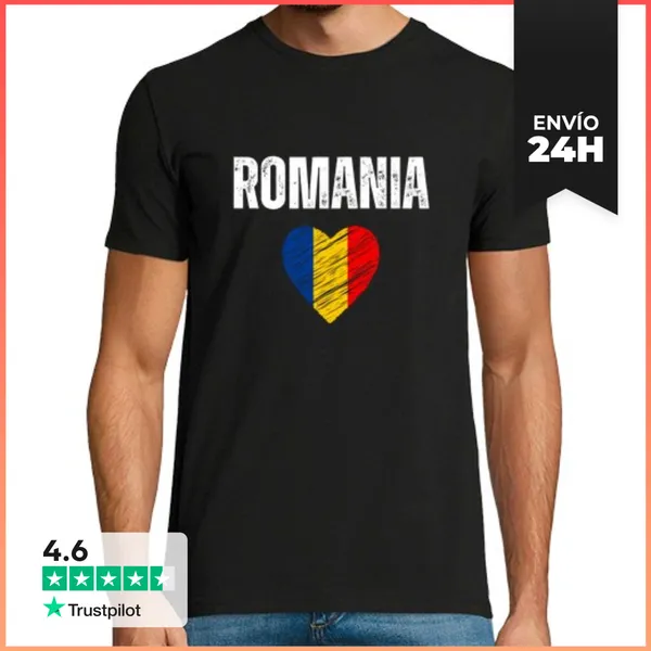 Camiseta Hombre Clásica Yo Amo Rumania LaTostadora