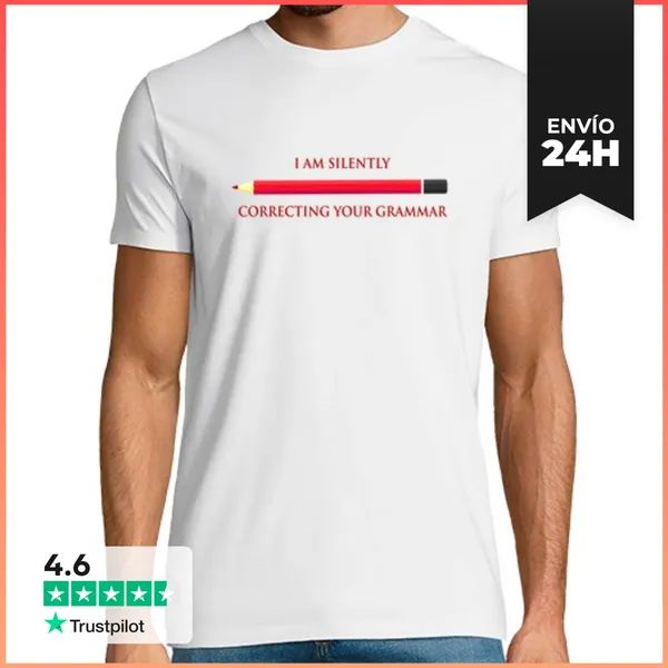 Camiseta Hombre Clásica Camiseta I Am Silently Correcting Your