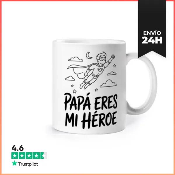Taza PAPÁ ERES MI HÉROE Día Del Padre Superhéroe LaTostadora