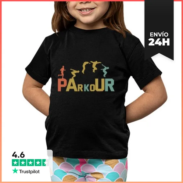 Camiseta Clásica Para Niños Parkour Retro De Carrera Libre