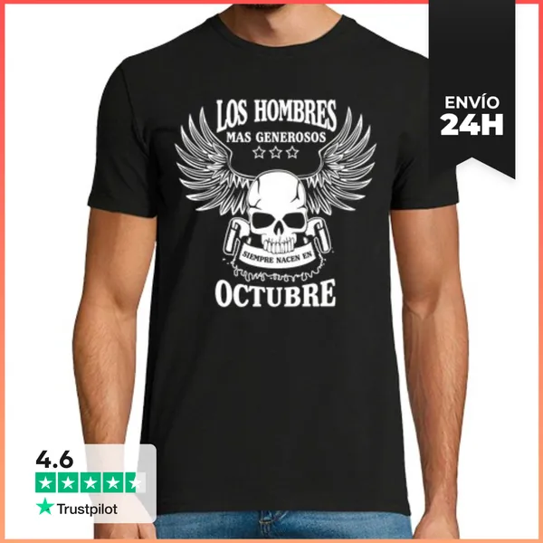Camiseta Hombre Clásica Los Hombres Más Generosos Octubre