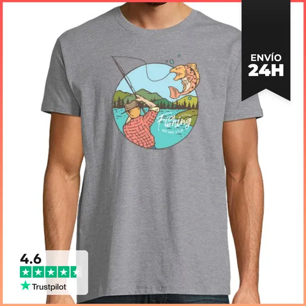 Camiseta Hombre Clásica Let's Go Fishing LaTostadora