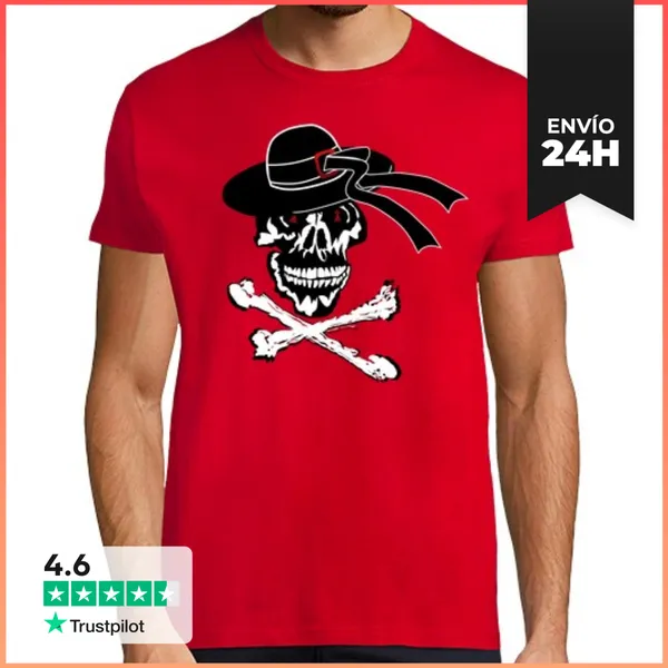Camiseta Hombre Clásica Cráneo Bretón Cráneo Cráneo LaTostadora