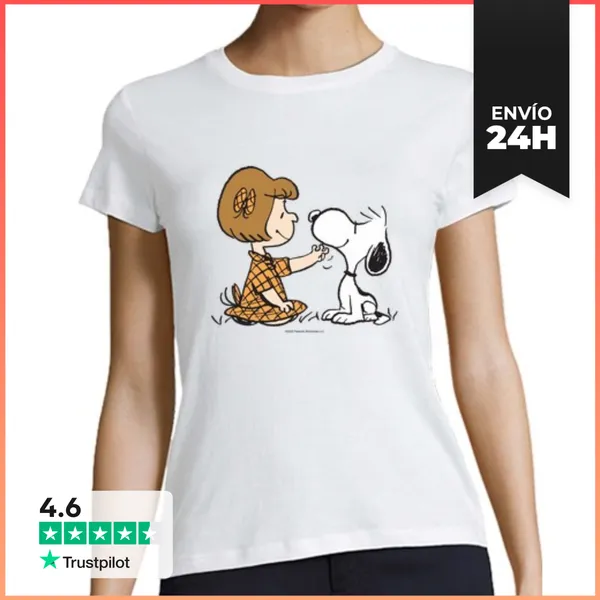 Camiseta Mujer Clásica Lucy And Snoopy VIntage LaTostadora