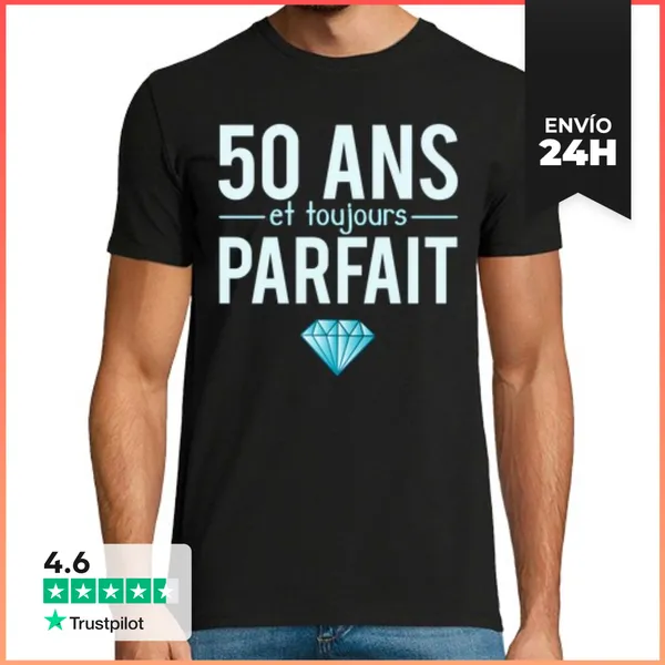 Camiseta Hombre Clásica 50 Años Y Aún La Perfección Perfecta