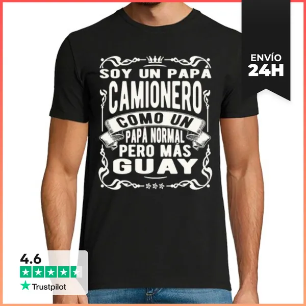 Camiseta Hombre Clásica Papá Camionero LaTostadora