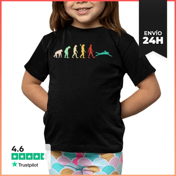 Camiseta Clásica Para Niños Evolución De La Natación LaTostadora