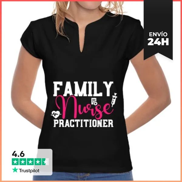 Camiseta Mujer Cuello Mao Enfermera Practicante Familiar Fnp