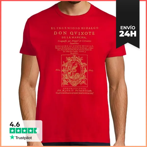 Camiseta Hombre Clásica Don Quijote. Primera Página (revisited)